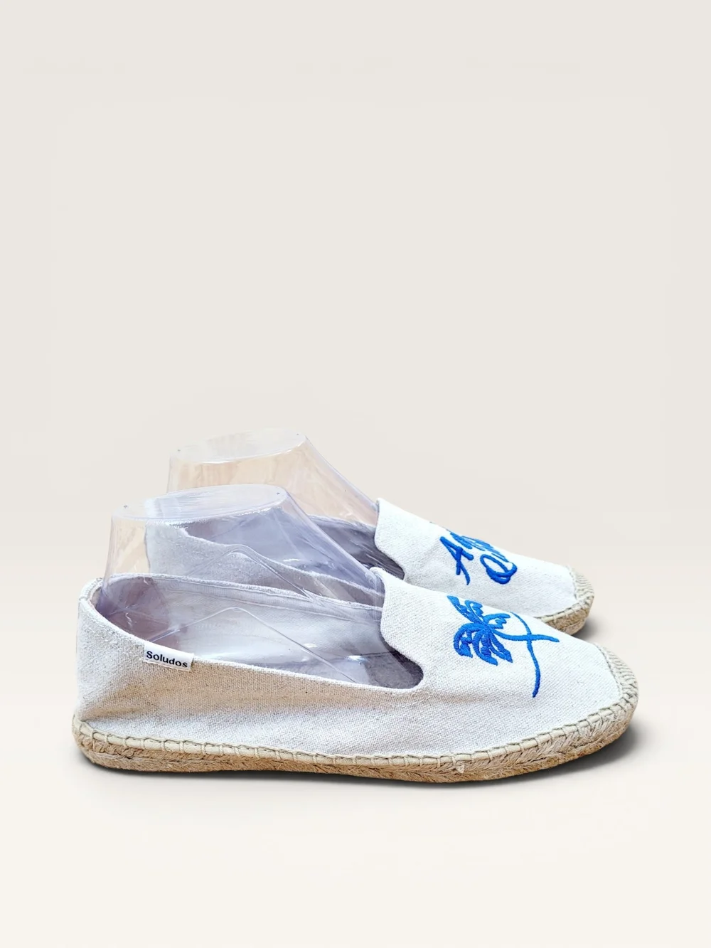 Soludos Tropical Embroidered Espadrilles Flats Aqui Me Quedo Palm Tree Shoes 10